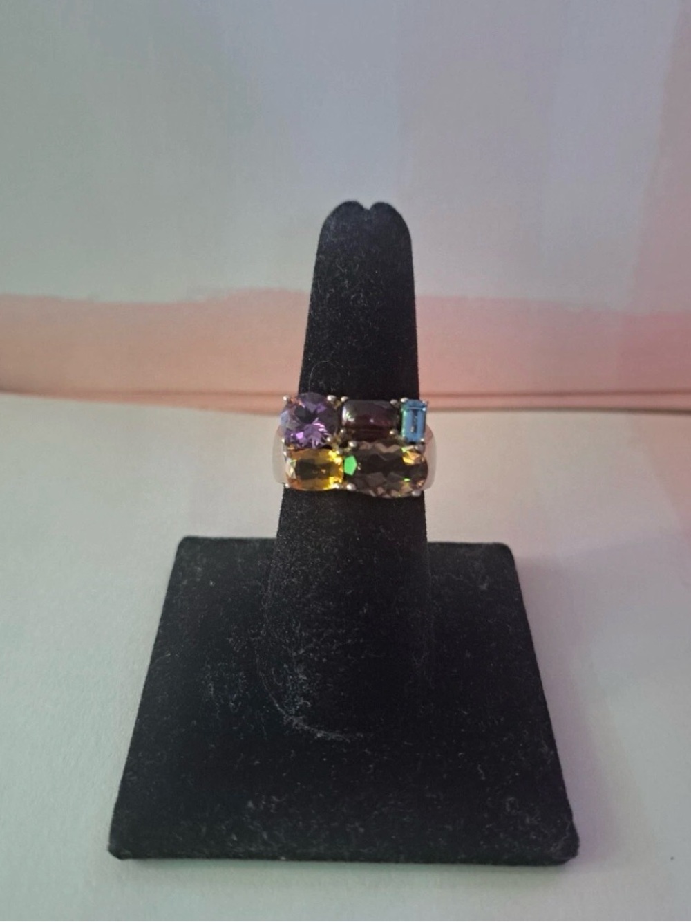 Multicolor Multi Gem Stone Cocktail Ring - Women Jewelry